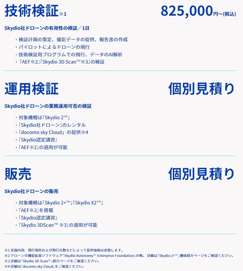 docomosky skydio2+紹介ページ
